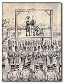 Illustration of John Brown\'s hanging circa 1859