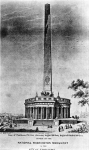 Illustration of the Washington Monument project by Robert Mills 