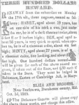 Reward Notice for Harriet Tubman circa 1849