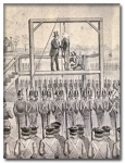 Illustration of John Brown\'s hanging circa 1859