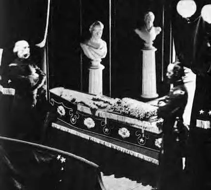 Abraham Lincoln lying in state at New York City Hall on April 24, 1865