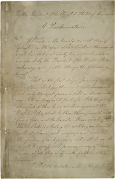Copy of the Emancipation Proclamation