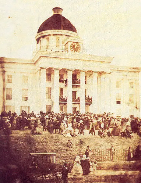 Jefferson Davis' inauguration in Montgomery, AL in February of 1861