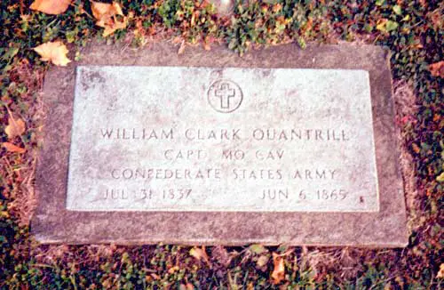 William Quantrill's grave in Dover, Ohio